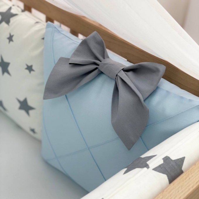 Set lenjerie patut bebe 7 piese Blue Stars (2)